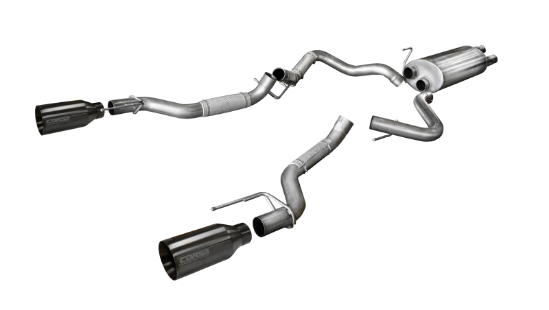 Ford F-150 Performance Exhaust - Rear - CORSA Performance - Cat-Back Dual Rear Exit - Gunmetal - `17-`20
